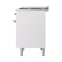 Nostalgie II 40 UPD40FQNMPWHG Freestanding Dual Fuel Range with 6 Sealed Burners with Griddle Double Oven with Solid Door with Brass knobs view 5