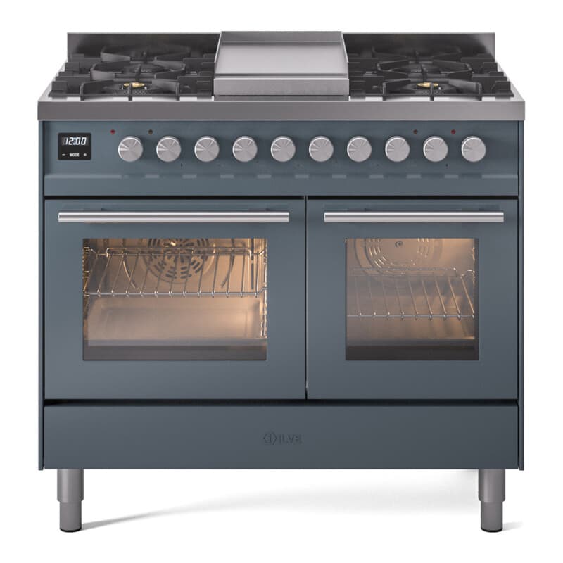 Professional Plus II 40 UPD40FWMPBG Freestanding Dual Fuel Range with 6 Sealed Burners with Griddle Double Oven with Triple Glass Door with Stainless Steel knobs