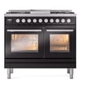 Professional Plus II 40 UPD40FWMPBK Freestanding Dual Fuel Range with 6 Sealed Burners with Griddle Double Oven with Triple Glass Door with Stainless Steel knobs view 2