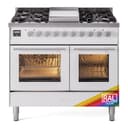 Professional Plus II 40 UPD40FWMPRA Freestanding Dual Fuel Range with 6 Sealed Burners with Griddle Double Oven with Triple Glass Door with Stainless Steel knobs view 1