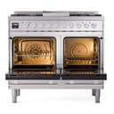 Professional Plus II 40 UPD40FWMPSS Freestanding Dual Fuel Range with 6 Sealed Burners with Griddle Double Oven with Triple Glass Door view 3