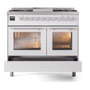Professional Plus II 40 UPD40FWMPWH Freestanding Dual Fuel Range with 6 Sealed Burners with Griddle Double Oven with Triple Glass Door with Stainless Steel knobs view 6