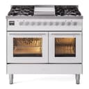 Professional Plus II 40 UPD40FWMPWH Freestanding Dual Fuel Range with 6 Sealed Burners with Griddle Double Oven with Triple Glass Door with Stainless Steel knobs view 1