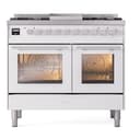 Professional Plus II 40 UPD40FWMPWH Freestanding Dual Fuel Range with 6 Sealed Burners with Griddle Double Oven with Triple Glass Door with Stainless Steel knobs view 2