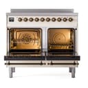 Nostalgie II Series 40 inch Freestanding Electric Induction Range with 6 Elements, Smoothtop Cooktop, 4.3 cu. ft. Total Oven Capacity, Convection Oven, Storage Drawer with Bronze Trim view 2