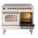 Nostalgie II Series 40 inch Freestanding Electric Induction Range with 6 Elements, Smoothtop Cooktop, 4.3 cu. ft. Total Oven Capacity, Convection Oven, Storage Drawer with Bronze Trim view 4
