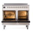 Nostalgie II 40 UPDI406NMPAWC Freestanding Electric Range Range with Induction Double Oven with Triple Glass Door with Chrome knobs view 2