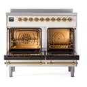 Nostalgie II Series 40 inch Freestanding Electric Induction Range with 6 Elements, Smoothtop Cooktop, 4.3 cu. ft. Total Oven Capacity, Convection Oven, Storage Drawer with Brass Trim view 2