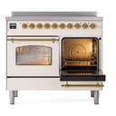 Nostalgie II Series 40 inch Freestanding Electric Induction Range with 6 Elements, Smoothtop Cooktop, 4.3 cu. ft. Total Oven Capacity, Convection Oven, Storage Drawer with Brass Trim view 4
