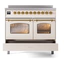 Nostalgie II Series 40 inch Freestanding Electric Induction Range with 6 Elements, Smoothtop Cooktop, 4.3 cu. ft. Total Oven Capacity, Convection Oven, Storage Drawer with Brass Trim view 6