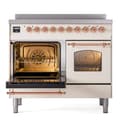 Nostalgie II 40 UPDI406NMPAWP Freestanding Electric Range Range with Induction Double Oven with Triple Glass Door with Copper knobs view 3