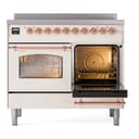 Nostalgie II 40 UPDI406NMPAWP Freestanding Electric Range Range with Induction Double Oven with Triple Glass Door with Copper knobs view 4
