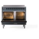 Nostalgie II 40 UPDI406NMPBGB Freestanding Electric Range Range with Induction Double Oven with Triple Glass Door with Bronze knobs view 2
