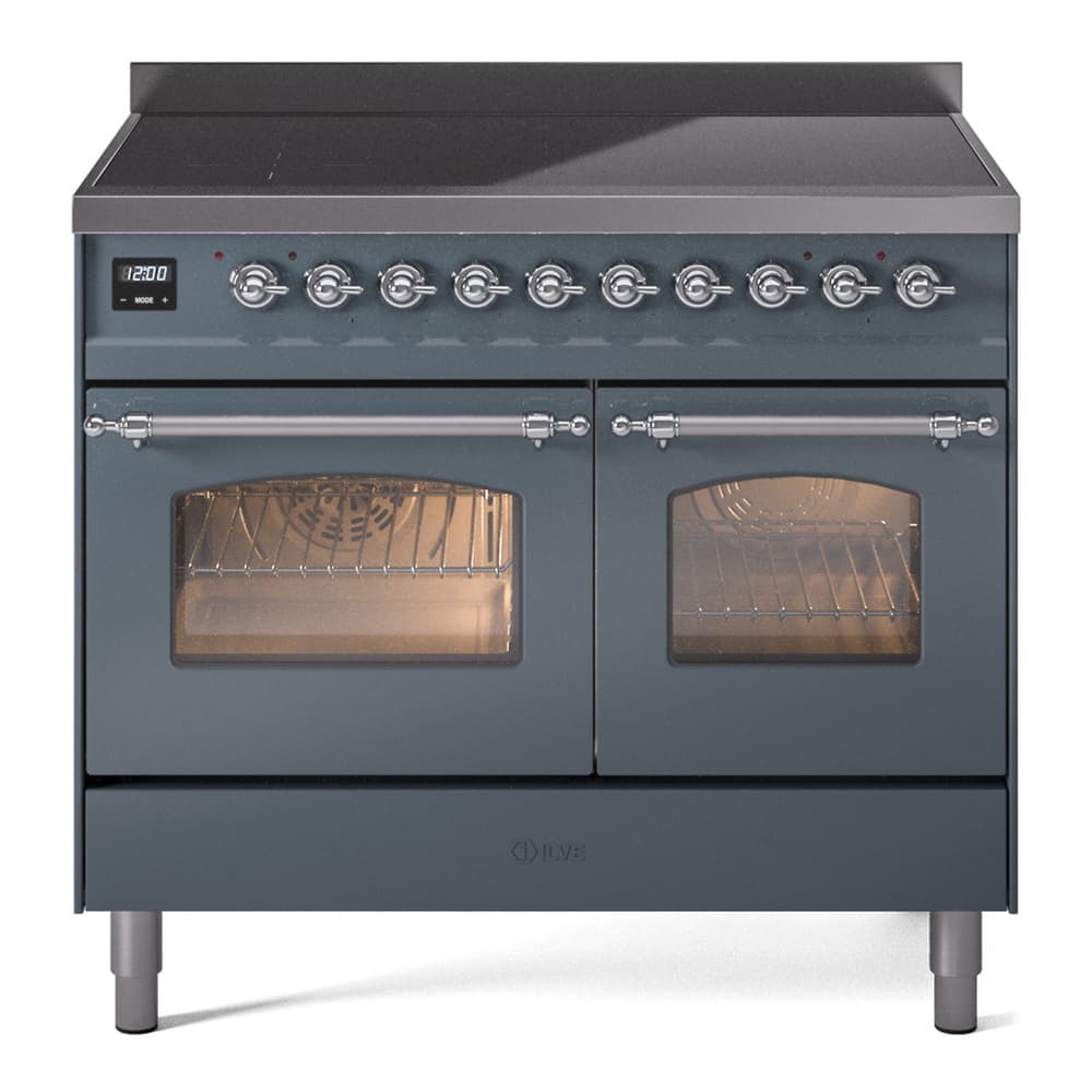 Nostalgie II 40 UPDI406NMPBGC Freestanding Electric Range Range with Induction Double Oven with Triple Glass Door with Chrome knobs