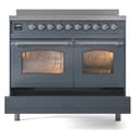 Nostalgie II 40 UPDI406NMPBGC Freestanding Electric Range Range with Induction Double Oven with Triple Glass Door with Chrome knobs view 6