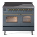 Nostalgie II 40 UPDI406NMPBGG Freestanding Electric Range Range with Induction Double Oven with Triple Glass Door with Brass knobs view 1