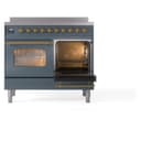 Nostalgie II 40 UPDI406NMPBGG Freestanding Electric Range Range with Induction Double Oven with Triple Glass Door with Brass knobs view 4