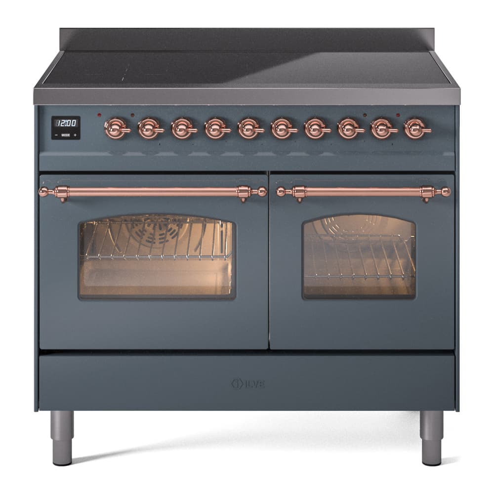 Nostalgie II 40 UPDI406NMPBGP Freestanding Electric Range Range with Induction Double Oven with Triple Glass Door with Copper knobs