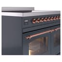 Nostalgie II 40 UPDI406NMPBGP Freestanding Electric Range Range with Induction Double Oven with Triple Glass Door with Copper knobs view 7