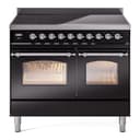 Nostalgie II 40 UPDI406NMPBKC Freestanding Electric Range Range with Induction Double Oven with Triple Glass Door with Chrome knobs view 1