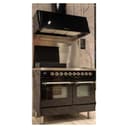Nostalgie II 40 UPDI406NMPBKC Freestanding Electric Range Range with Induction Double Oven with Triple Glass Door with Chrome knobs view 3