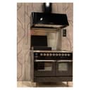 Nostalgie II 40 UPDI406NMPBKC Freestanding Electric Range Range with Induction Double Oven with Triple Glass Door with Chrome knobs view 4