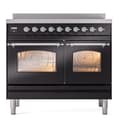 Nostalgie II 40 UPDI406NMPBKC Freestanding Electric Range Range with Induction Double Oven with Triple Glass Door with Chrome knobs view 7