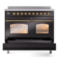 Nostalgie II 40 UPDI406NMPBKG Freestanding Electric Range Range with Induction Double Oven with Triple Glass Door with Brass knobs view 6