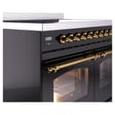 Nostalgie II 40 UPDI406NMPBKG Freestanding Electric Range Range with Induction Double Oven with Triple Glass Door with Brass knobs view 7