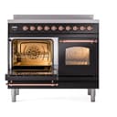 Nostalgie II 40 UPDI406NMPBKP Freestanding Electric Range Range with Induction Double Oven with Triple Glass Door with Copper knobs view 3