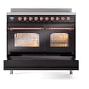 Nostalgie II 40 UPDI406NMPBKP Freestanding Electric Range Range with Induction Double Oven with Triple Glass Door with Copper knobs view 6