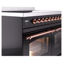 Nostalgie II 40 UPDI406NMPBKP Freestanding Electric Range Range with Induction Double Oven with Triple Glass Door with Copper knobs view 7