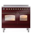 Nostalgie II 40 UPDI406NMPBUB Freestanding Electric Range Range with Induction Double Oven with Triple Glass Door with Bronze knobs view 5