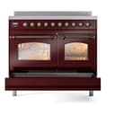 Nostalgie II 40 UPDI406NMPBUB Freestanding Electric Range Range with Induction Double Oven with Triple Glass Door with Bronze knobs view 6