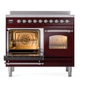 Nostalgie II 40 UPDI406NMPBUC Freestanding Electric Range Range with Induction Double Oven with Triple Glass Door with Chrome knobs view 3