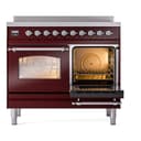 Nostalgie II 40 UPDI406NMPBUC Freestanding Electric Range Range with Induction Double Oven with Triple Glass Door with Chrome knobs view 4