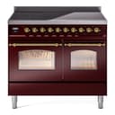 Nostalgie II 40 UPDI406NMPBUG Freestanding Electric Range Range with Induction Double Oven with Triple Glass Door with Brass knobs view 1