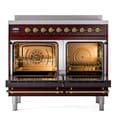Nostalgie II 40 UPDI406NMPBUG Freestanding Electric Range Range with Induction Double Oven with Triple Glass Door with Brass knobs view 2