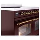 Nostalgie II 40 UPDI406NMPBUG Freestanding Electric Range Range with Induction Double Oven with Triple Glass Door with Brass knobs view 7