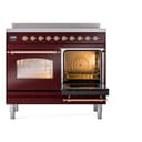 Nostalgie II 40 UPDI406NMPBUP Freestanding Electric Range Range with Induction Double Oven with Triple Glass Door with Copper knobs view 4