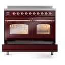 Nostalgie II 40 UPDI406NMPBUP Freestanding Electric Range Range with Induction Double Oven with Triple Glass Door with Copper knobs view 6