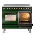 Nostalgie II 40 UPDI406NMPEGB Freestanding Electric Range Range with Induction Double Oven with Triple Glass Door with Bronze knobs view 4