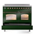 Nostalgie II 40 UPDI406NMPEGB Freestanding Electric Range Range with Induction Double Oven with Triple Glass Door with Bronze knobs view 6