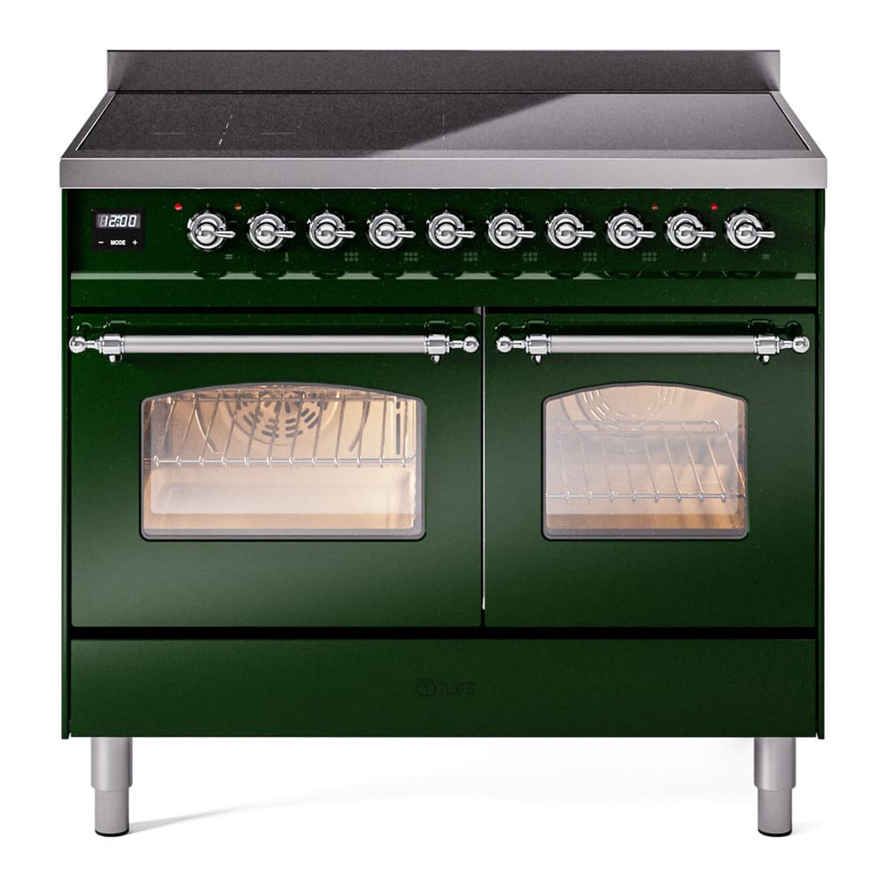 Nostalgie II 40 UPDI406NMPEGC Freestanding Electric Range Range with Induction Double Oven with Triple Glass Door with Chrome knobs