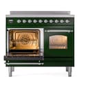 Nostalgie II 40 UPDI406NMPEGC Freestanding Electric Range Range with Induction Double Oven with Triple Glass Door with Chrome knobs view 3