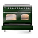 Nostalgie II 40 UPDI406NMPEGC Freestanding Electric Range Range with Induction Double Oven with Triple Glass Door with Chrome knobs view 6