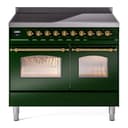 Nostalgie II 40 UPDI406NMPEGG Freestanding Electric Range Range with Induction Double Oven with Triple Glass Door with Brass knobs view 1