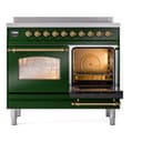 Nostalgie II 40 UPDI406NMPEGG Freestanding Electric Range Range with Induction Double Oven with Triple Glass Door with Brass knobs view 4