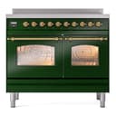 Nostalgie II 40 UPDI406NMPEGG Freestanding Electric Range Range with Induction Double Oven with Triple Glass Door with Brass knobs view 5