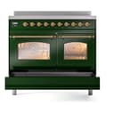 Nostalgie II 40 UPDI406NMPEGG Freestanding Electric Range Range with Induction Double Oven with Triple Glass Door with Brass knobs view 6